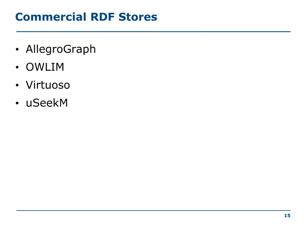 commercial rdf stores