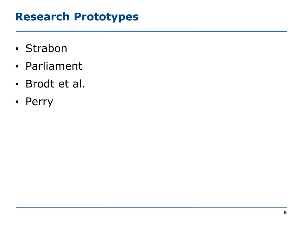 research prototypes
