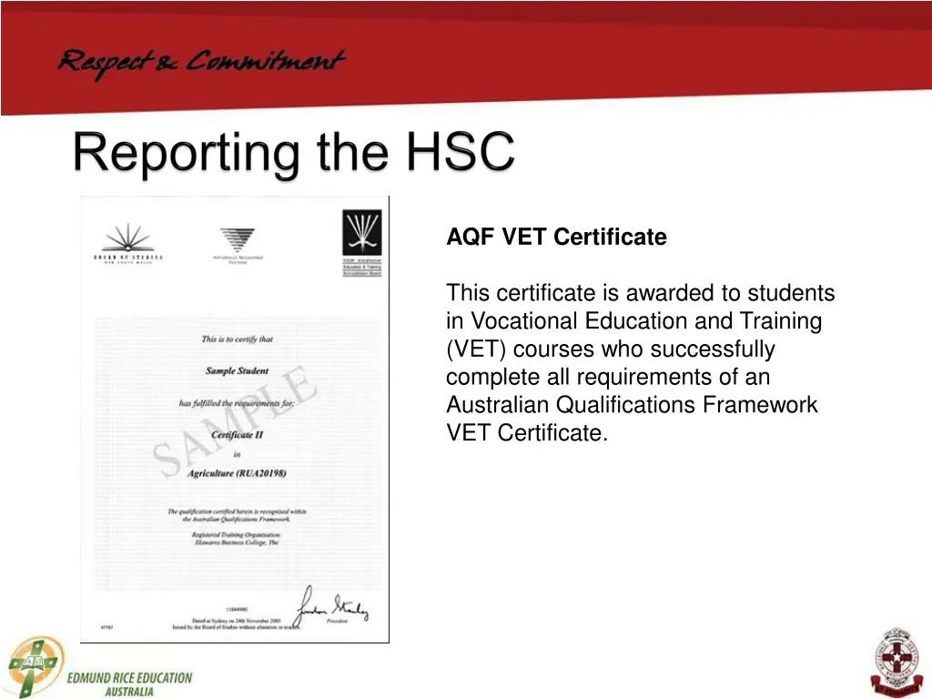 aqf vet certificate