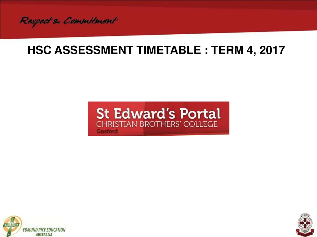 hsc assessment timetable term 4 2017