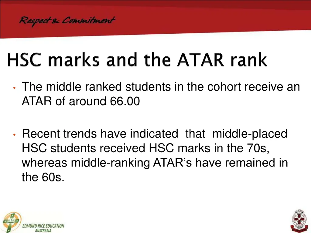 the middle ranked students in the cohort receive