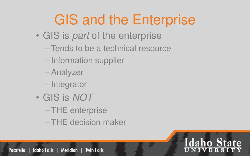 gis and the enterprise gis is part