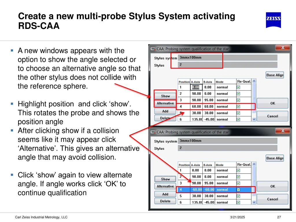 create a new multi probe stylus system activating 3