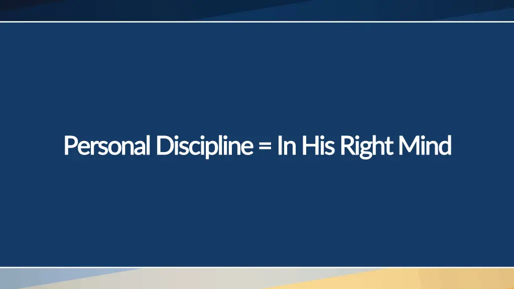 personal discipline personal discipline
