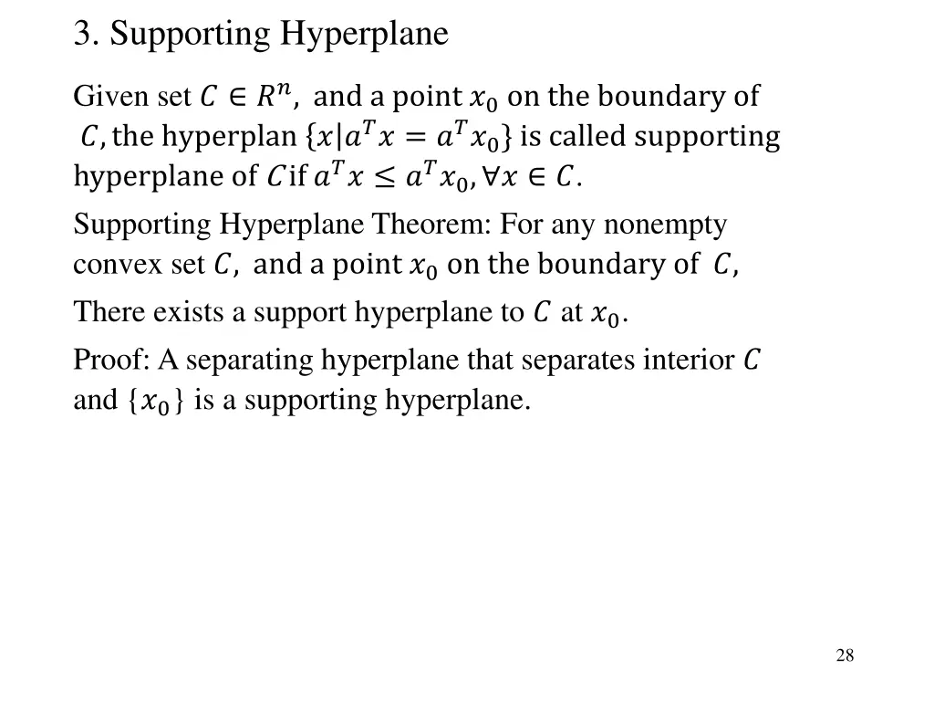 3 supporting hyperplane
