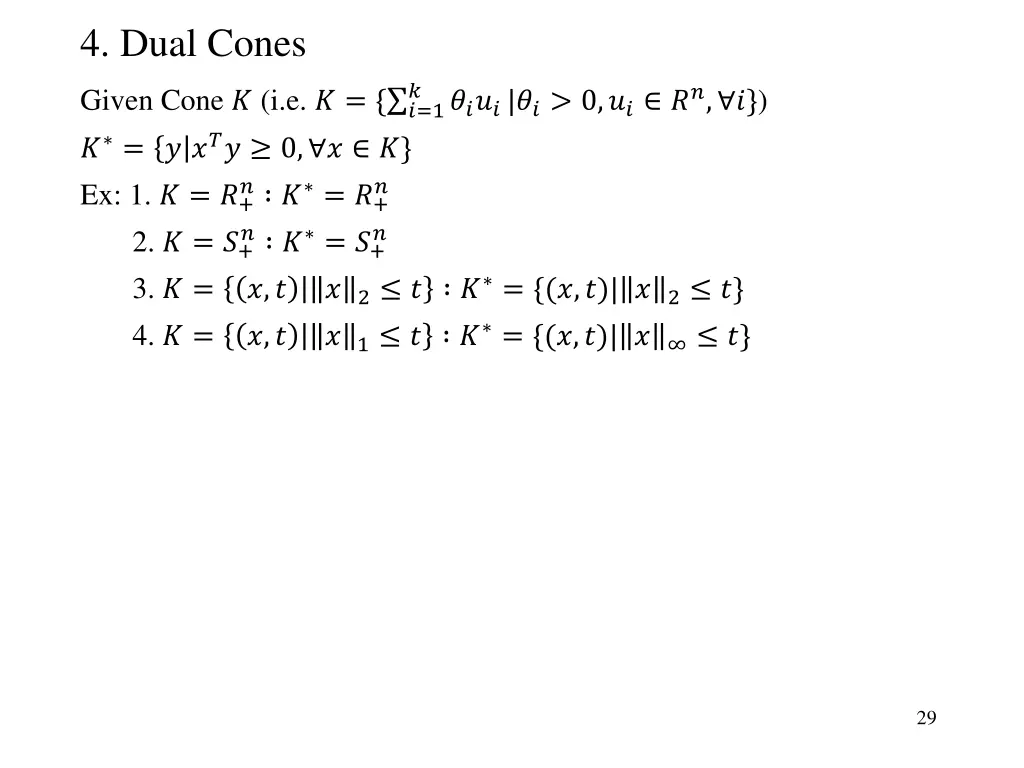 4 dual cones