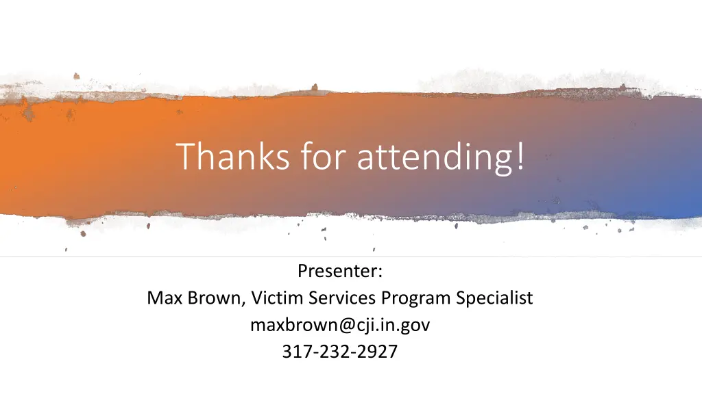 thanks for attending