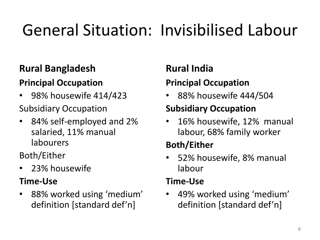 general situation invisibilised labour