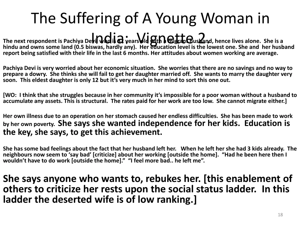 the suffering of a young woman in india vignette