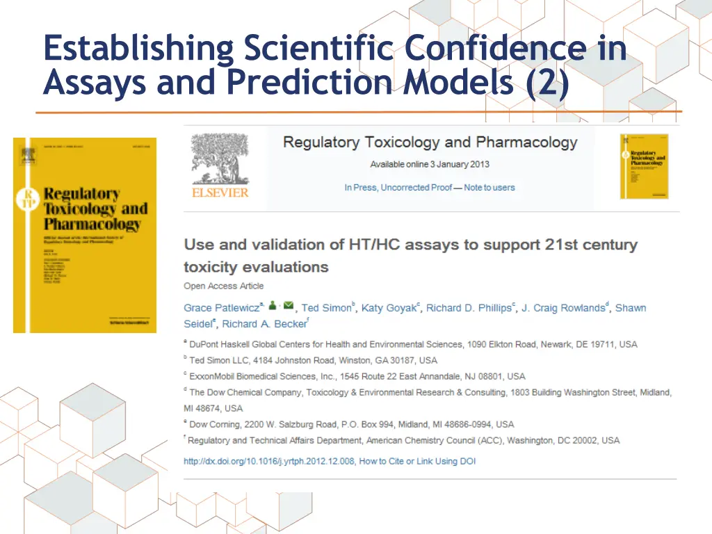 establishing scientific confidence in assays 1