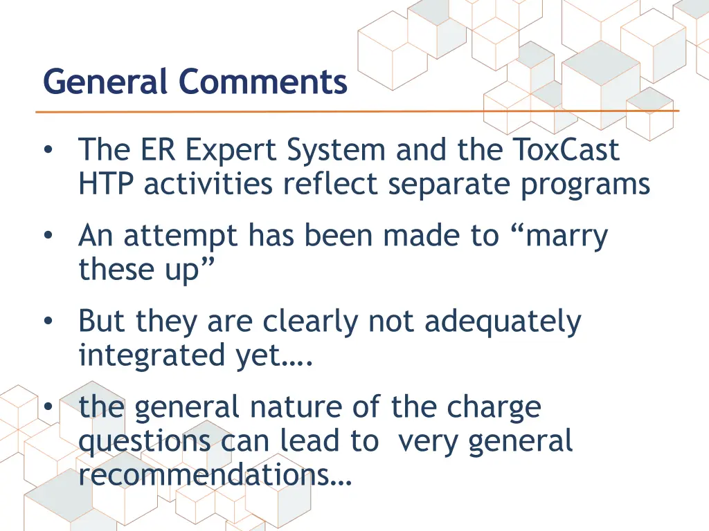 general comments