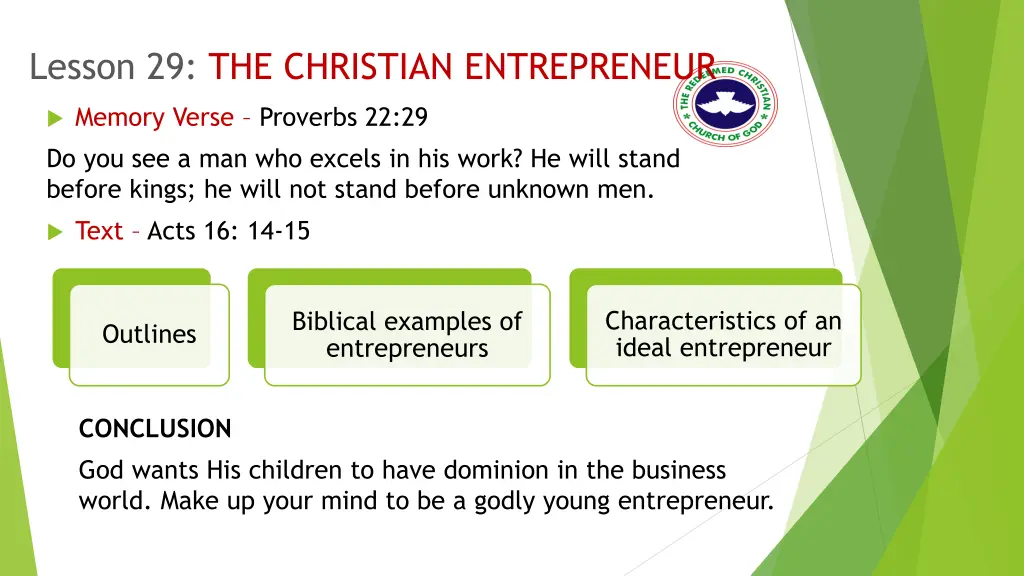 lesson 29 the christian entrepreneur