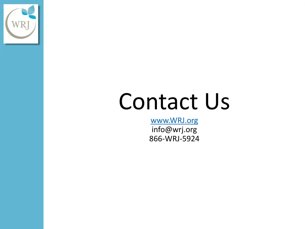contact us www wrj org info@wrj org 866 wrj 5924