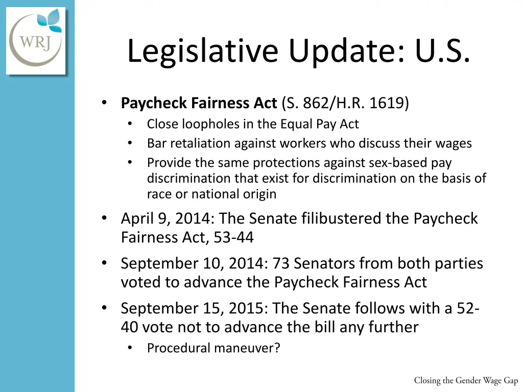 legislative update u s