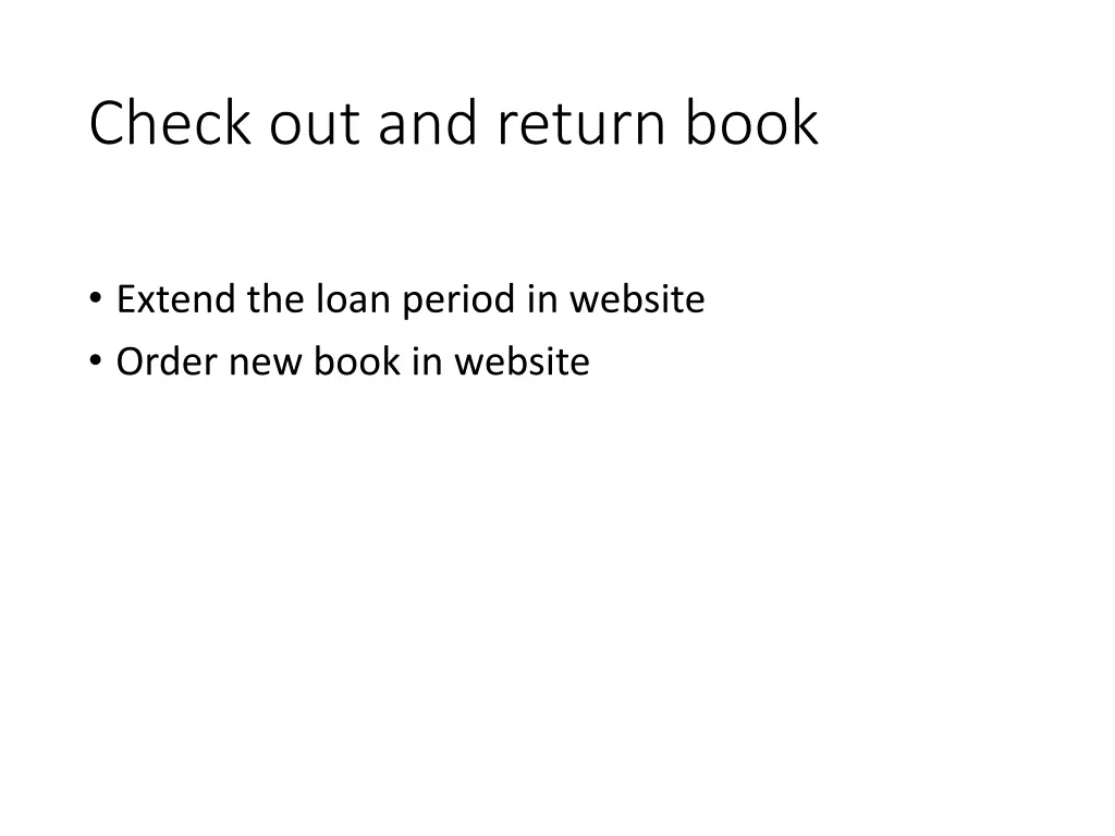 check out and return book