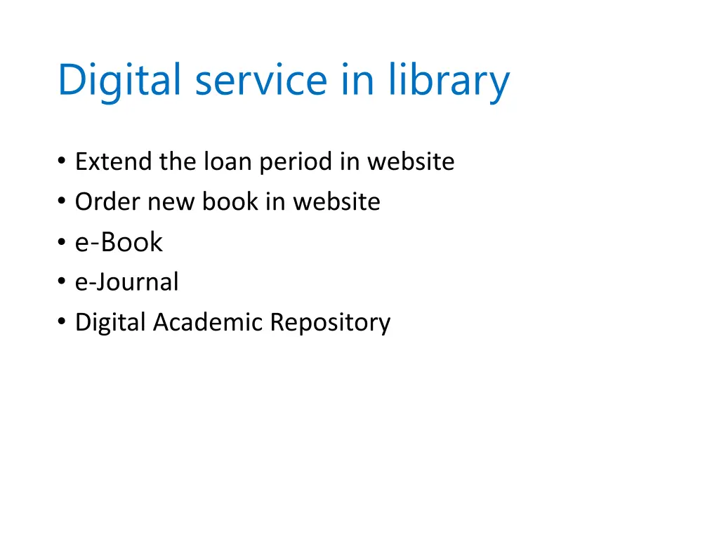 digital service in library