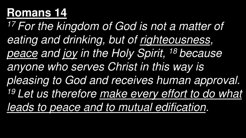 romans 14 17 for the kingdom