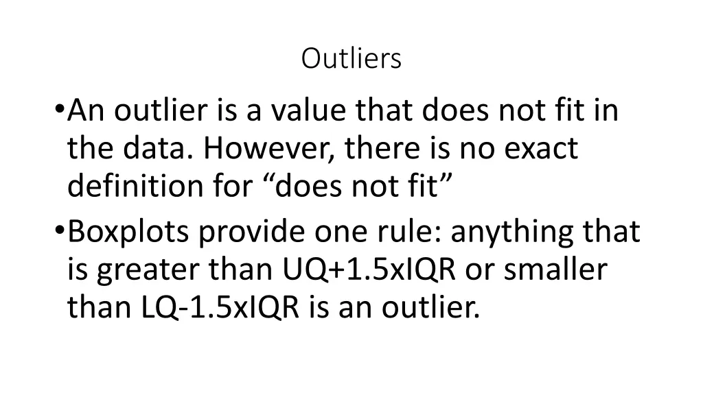 outliers