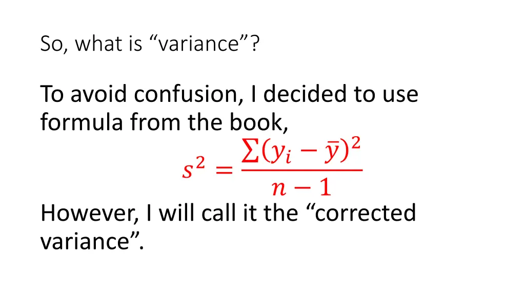 so what is variance