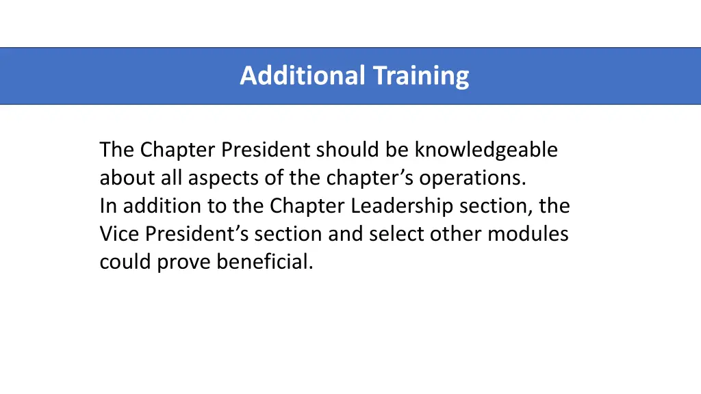 additional training