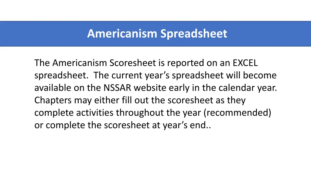 americanism spreadsheet 1