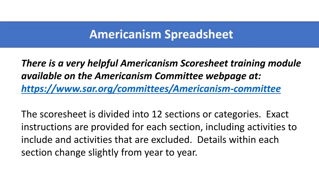 americanism spreadsheet 3