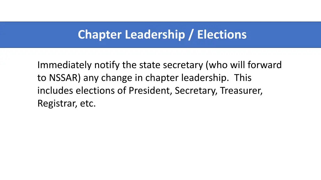 chapter leadership elections