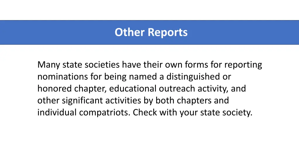 other reports