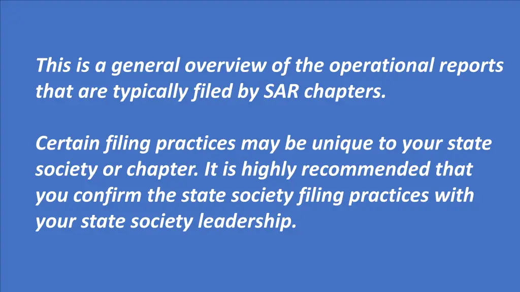 this is a general overview of the operational