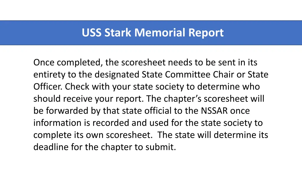 uss stark memorial report 2