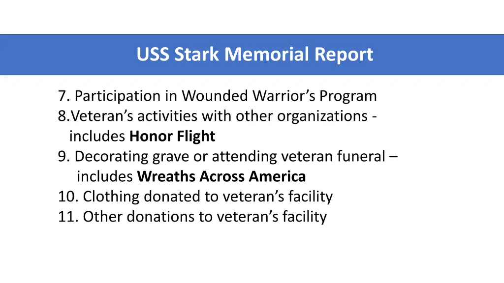 uss stark memorial report 4