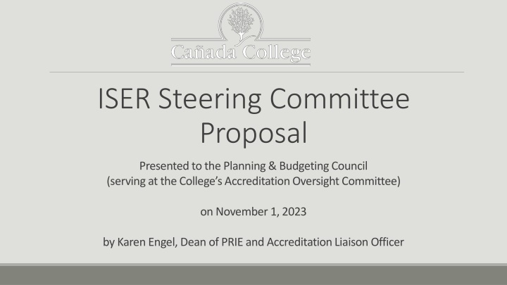 iser steering committee proposal