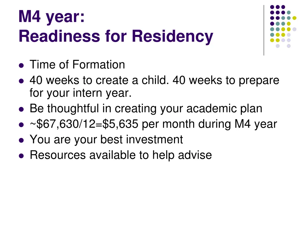 m4 year readiness for residency
