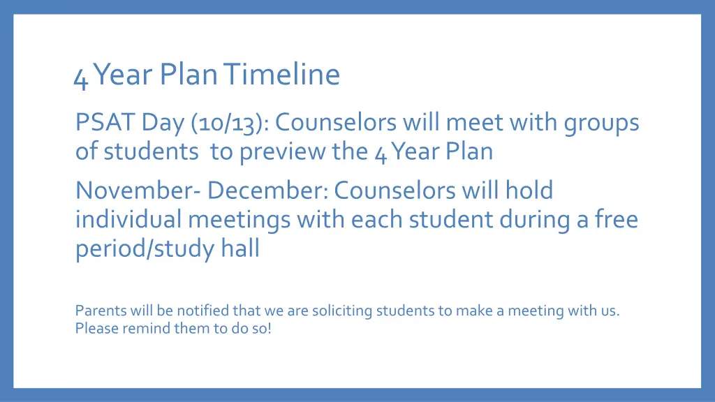 4 year plan timeline