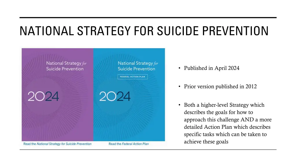 national strategy for suicide prevention