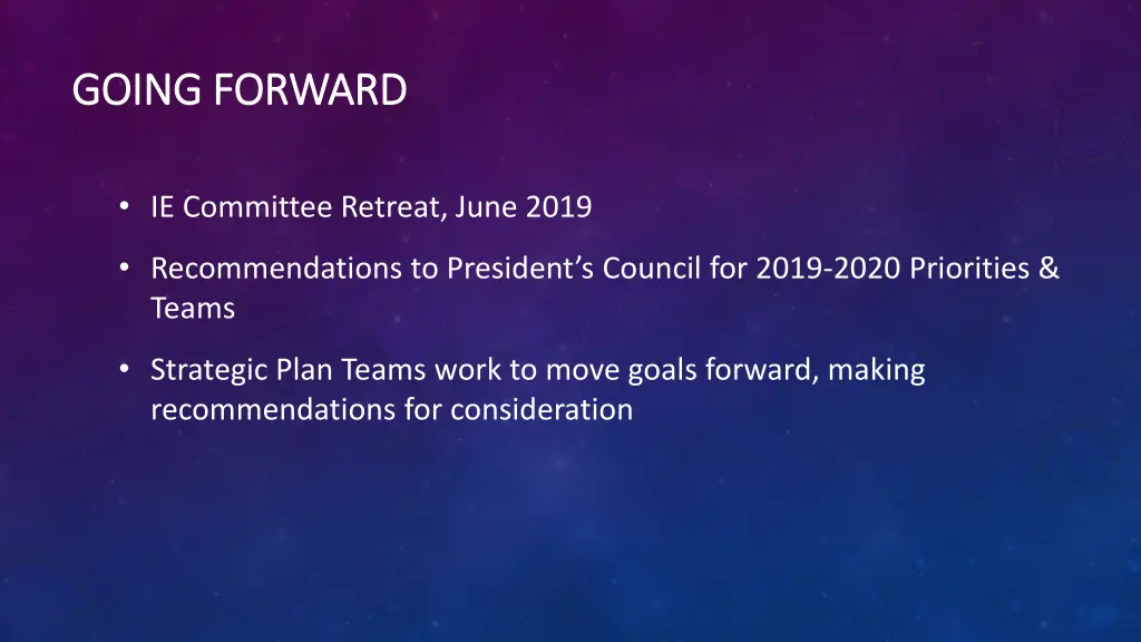 going forward going forward