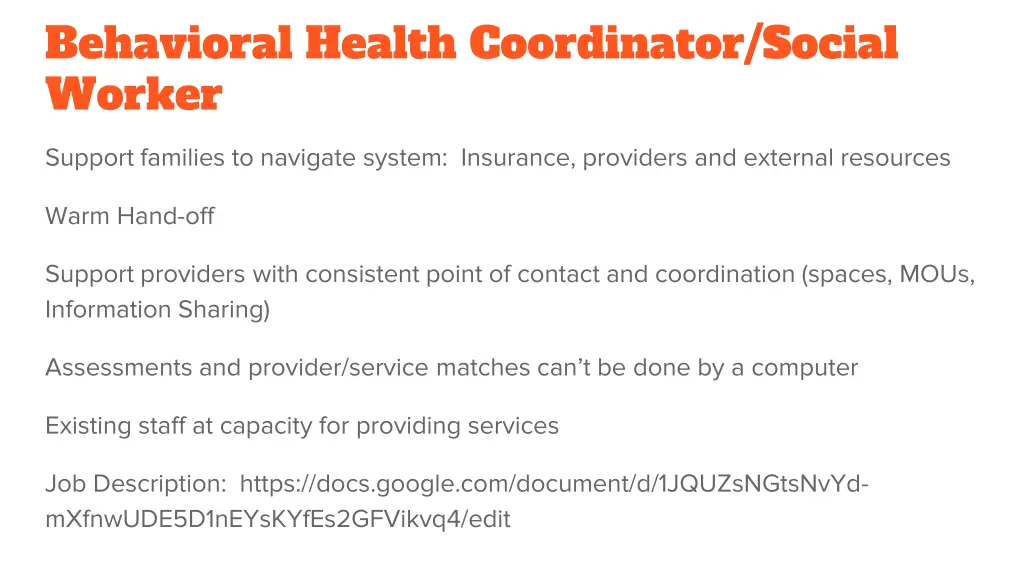 behavioral health coordinator social worker