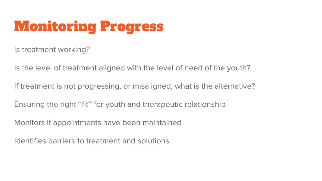 monitoring progress
