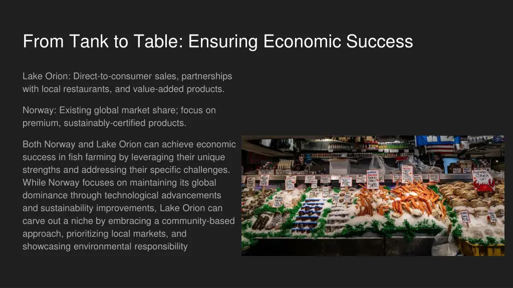 from tank to table ensuring economic success
