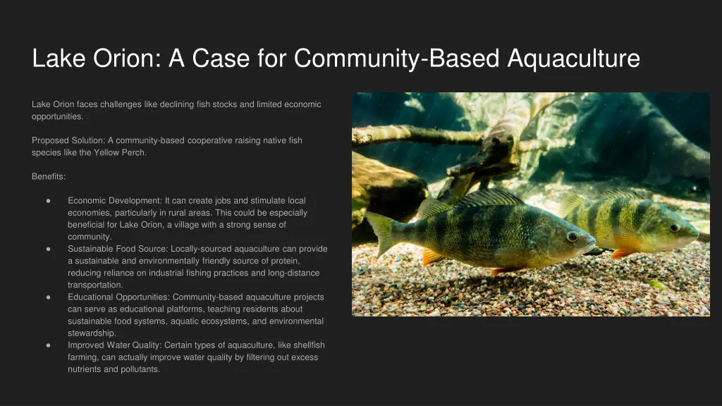 lake orion a case for community based aquaculture