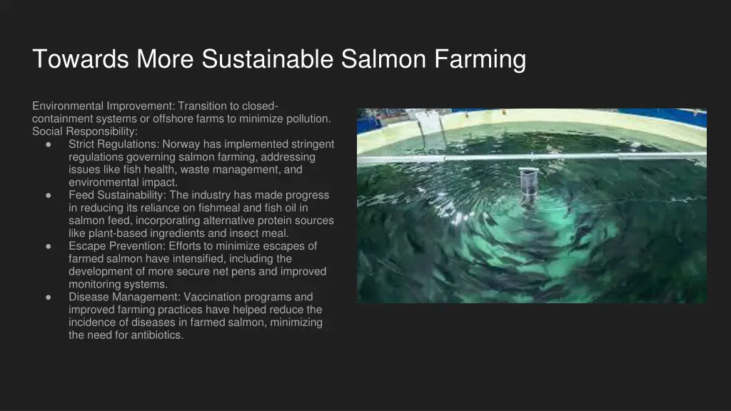 towards more sustainable salmon farming