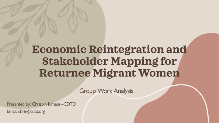 economic reintegration and stakeholder mapping