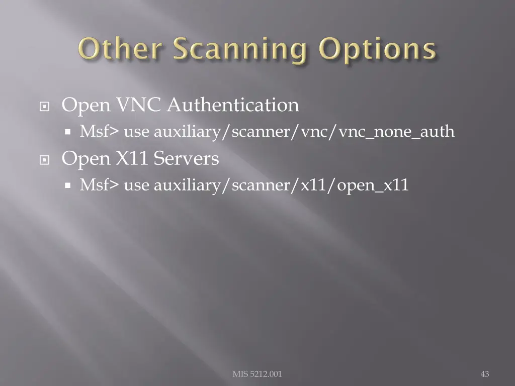 open vnc authentication msf use auxiliary scanner