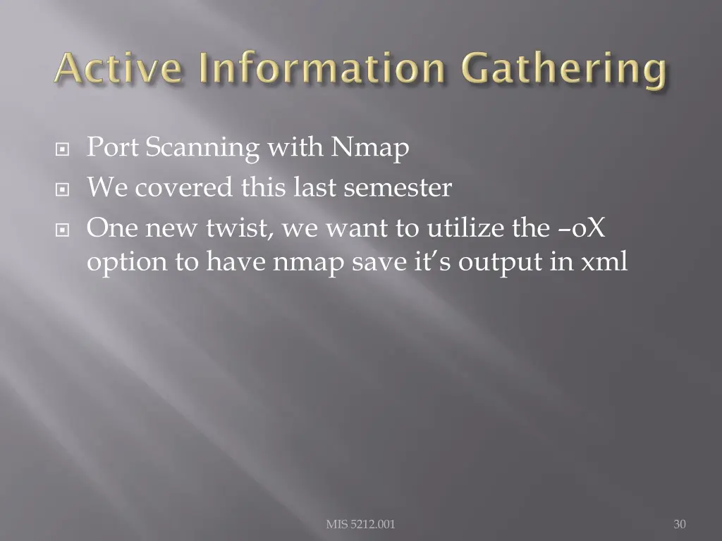 port scanning with nmap we covered this last