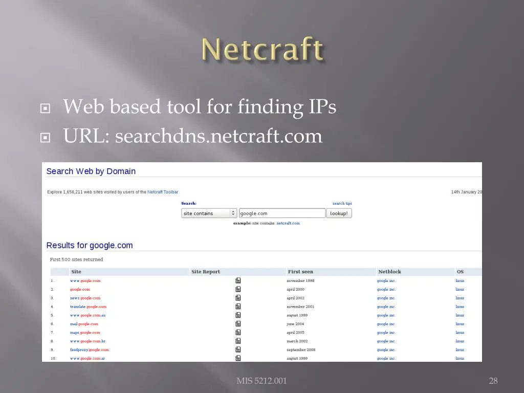 web based tool for finding ips url searchdns