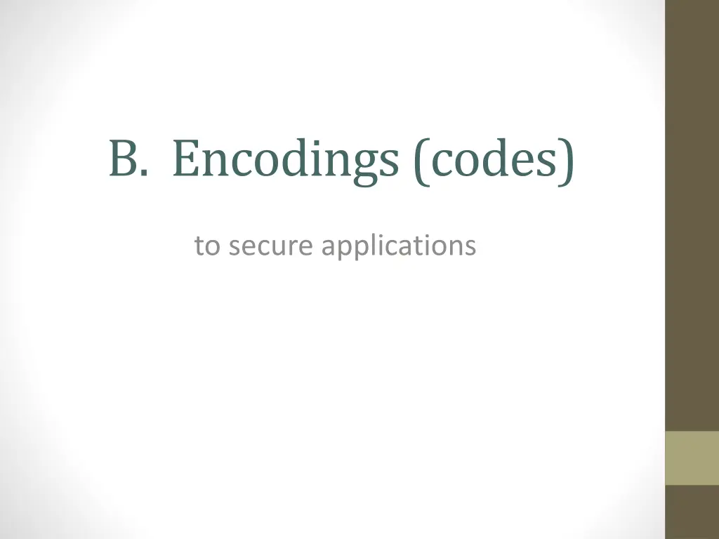 b encodings codes