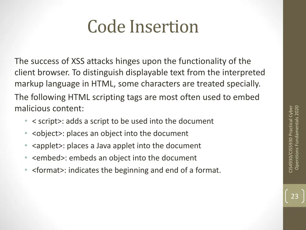 code insertion