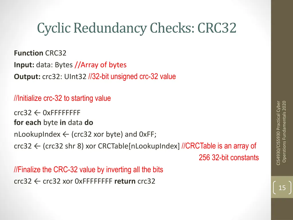 cyclic redundancy checks crc32