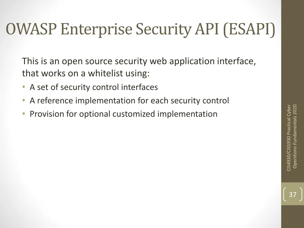 owasp enterprise security api esapi