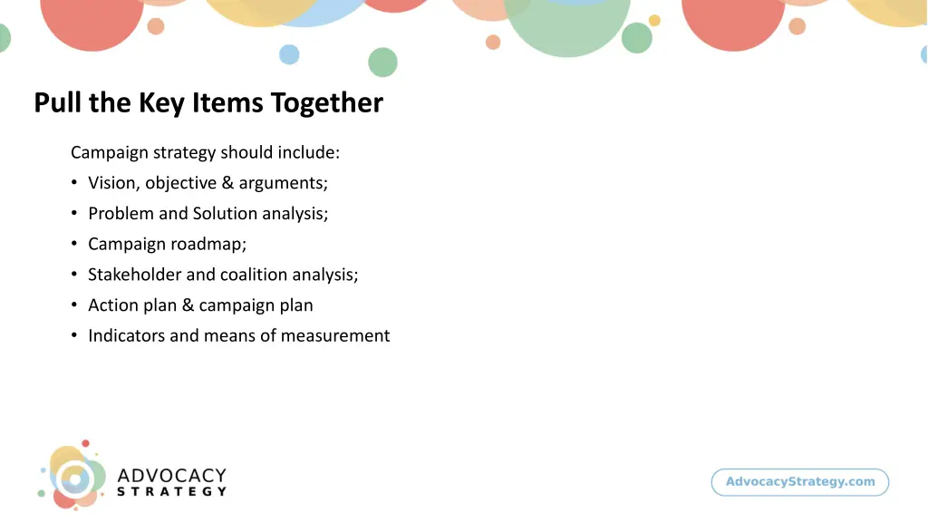 pull the key items together
